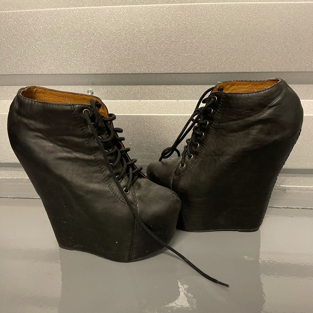 Black Jeffrey Campbell wedges